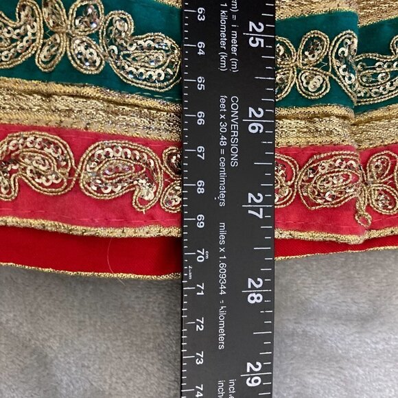 Youth Indian Saree Matching Set Sleeveless Top & Long Skirt Size 26 (6/7 Girls) - Picture 13 of 13